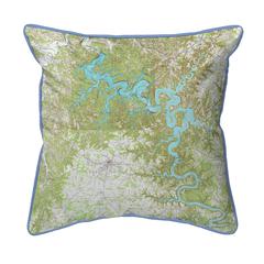 Center Hill Lake, TN Nautical Map Small Indoor/Outdoor Pillow 11x14