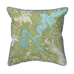 Dale Hollow, TN Nautical Map Small Indoor/Outdoor Pillow 12x12