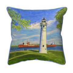 Marine City Lighthouse, MI Small Indoor/Outdoor Pillow 12x12