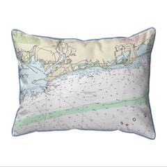 Block Island Sound, RI Nautical Map Small Corded Indoor/Outdoor Pillow 11x14