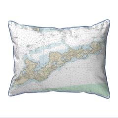 Fishers Island, RI Nautical Map Small Corded Indoor/Outdoor Pillow 11x14