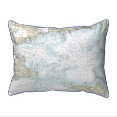 Nantucket Sound, MA Nautical Map Small Corded Indoor/Outdoor Pillow 11x14