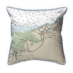 Cape Cod - Dennis, MA Nautical Map Small Corded Indoor/Outdoor Pillow 12x12