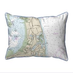 Cape Cod - Nauset Beach, MA Nautical Map Small Corded Indoor/Outdoor Pillow 11x14