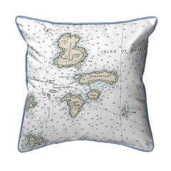 Isle of Shoals, NH Nautical Map Small Corded Indoor/Outdoor Pillow 12x12