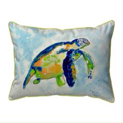 Blue Sea Turtle Small Indoor/Outdoor Pillow 11x14