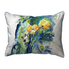 Frog & Flower Small Indoor/Outdoor Pillow 11x14
