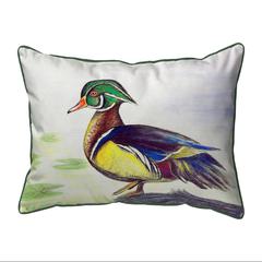 Male Wood Duck Script Small Indoor/Outdoor Pillow, 11x14