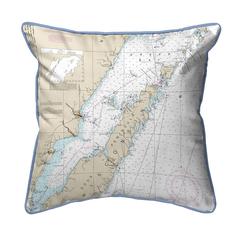 Door County, Green Bay, WI Nautical Map Small Corded Indoor/Outdoor Pillow 12x12