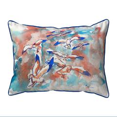 Gulls Flocking Small Indoor/Outdoor Pillow 11x14