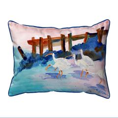 White Ibises Small Indoor/Outdoor Pillow 11x14