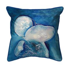 Blue Jellyfish Small Indoor/Outdoor Pillow 12x12