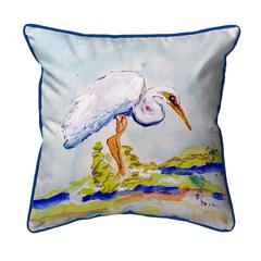 Betsy's Egret Small Indoor/Outdoor Pillow 12x12