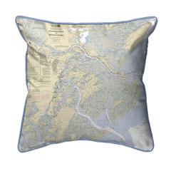 Savannah River and Wassaw Sound, GA Nautical Map Small Corded Indoor/Outdoor Pillow 12x12