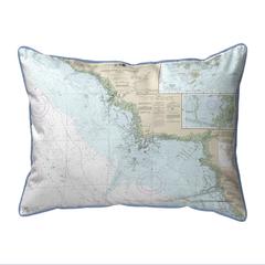 Crystal River to Horseshoe Point, FL Nautical Map Small Corded Indoor/Outdoor Pillow 11x14