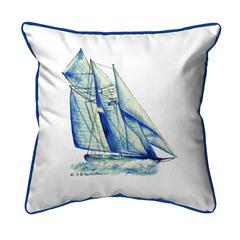 Blue Sailboat Small Indoor/Outdoor Pillow 12x12