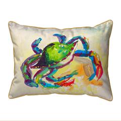 Teal Crab Small Indoor/Outdoor Pillow 11x14