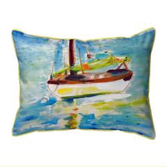 Yellow Sailboat Small Indoor/Outdoor Pillow 11x14