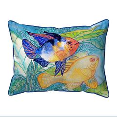 Betsy's Two Fish Small Indoor/Outdoor Pillow 11x14