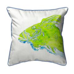 Green Fish Small Indoor/Outdoor Pillow 12x12