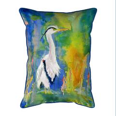 D&B's Blue Heron Small Indoor/Outdoor Pillow 11x14