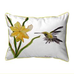 Yellow Hummingbird Small Indoor/Outdoor Pillow 11x14