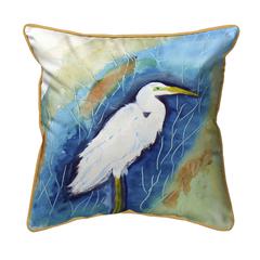 Great Egret Right Small Indoor/Outdoor Pillow 12x12