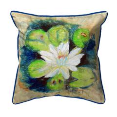 Water Lily on Rice Small Indoor/Outdoor Pillow 12x12