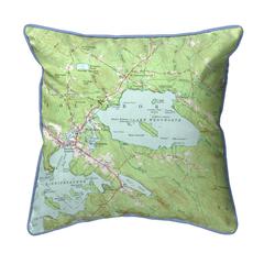 Lake Wentworth, NH Nautical Map Small Corded Indoor/Outdoor Pillow 12x12
