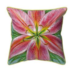 Pink Lily Small Indoor/Outdoor Pillow  12x12