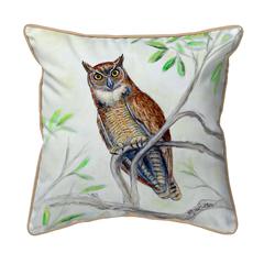 Great Horned Owl Small Indoor/Outdoor Pillow 12x12