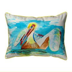 Pelican in Teal Small Indoor/Outdoor Pillow 11x14