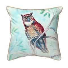 Owl in Teal Small Indoor/Outdoor Pillow 12x12