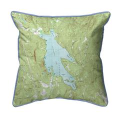 Newfound Lake, NH Nautical Map Small Corded Indoor/Outdoor Pillow 12x12