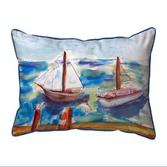 Two Sailboats Small Indoor/Outdoor Pillow 11x14