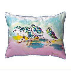 Pink Sanderlings Small Indoor/Outdoor Pillow 11x14