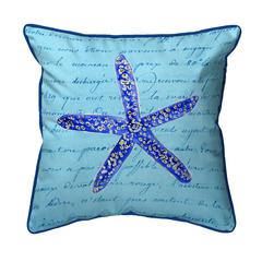 Blue Starfish Small Indoor/Outdoor Pillow 12x12