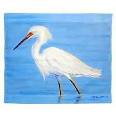 Stalking Snowy Egret Outdoor Wall Hanging 24x30