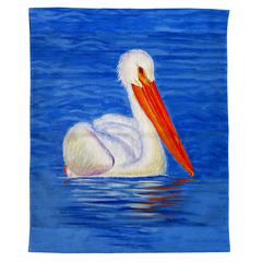 White Pelican Portrait Outdoor Wall Hanging 24x30