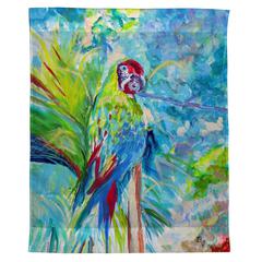 Green Parrot II Outdoor Wall Hanging 24x30