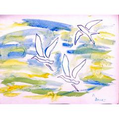 Three Gulls Outdoor Wall Hanging 24x30