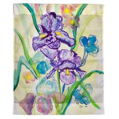 Two Irises Outdoor Wall Hanging 24x30