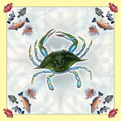 Female Blue Crab Square Table Cloth 52