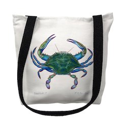 Male Blue Crab Large Tote Bag 18x18