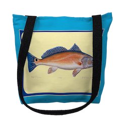 Multi Fish III Border Large Tote Bag 18x18