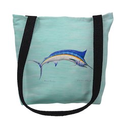 Blue Marlin - Teal Medium Tote Bag 16x16