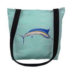 Blue Marlin - Teal Small Tote Bag 13x13