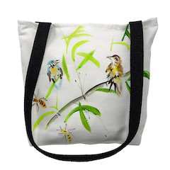 Birds & Bees I Large Tote Bag 18x18