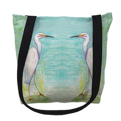 Snowy Egret Medium Tote Bag 16x16