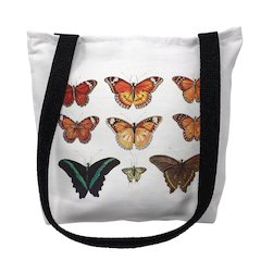 Orange Butterflies Large Tote Bag 18x18